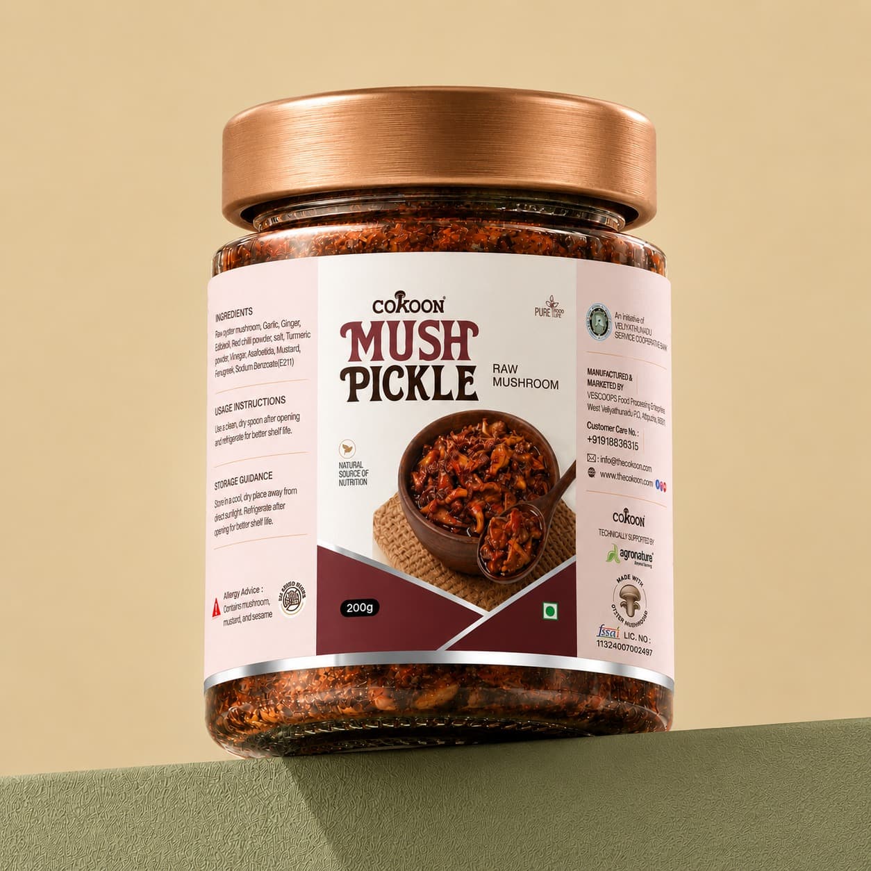 Mush Pickle Raw Oyster Mushroom